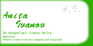 anita ivanov business card